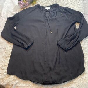 DONATING 9/1 WITCHERY Black Long Sleeve Polyester Blouse sz 8